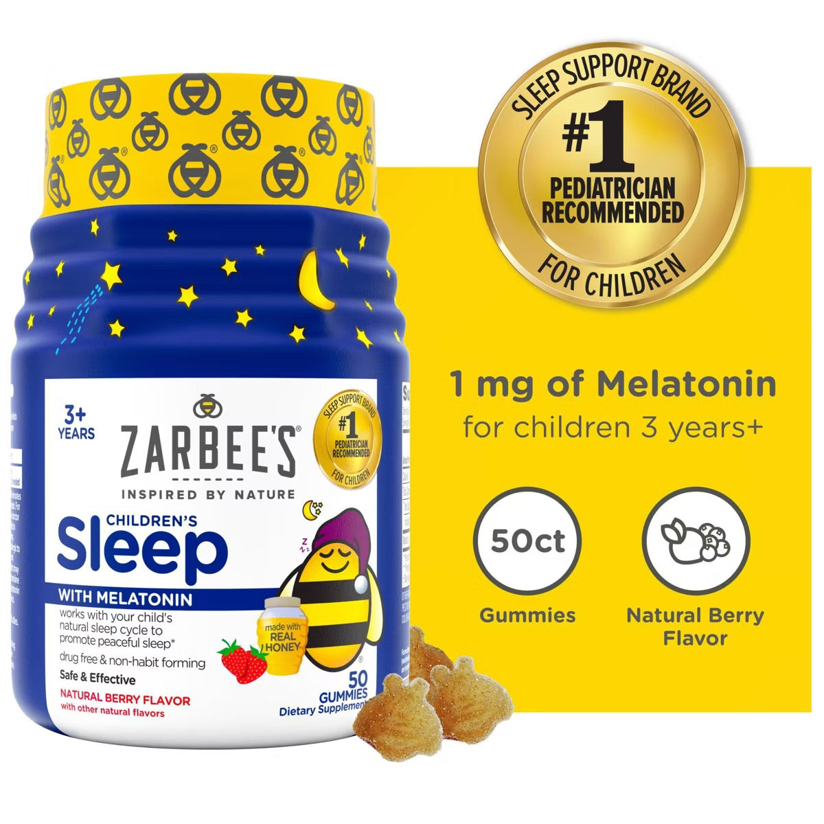 Zarbee’s Melatonina Kids Gummies Berry 50ct