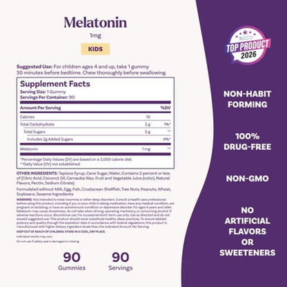 Natrol kids Melatonina 1mg Gummies Berry 90ct